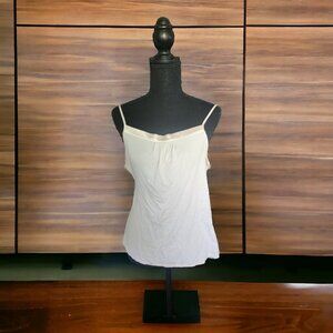 Isaac Mizrahi Ivory Camisole with Silk Trim Size L